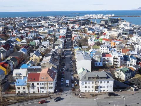Horft yfir Reykjavíkurborg