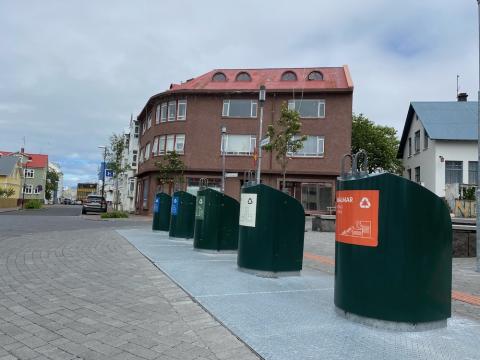 Djúpgámar við Freyjugötu/Óðinsgötu.