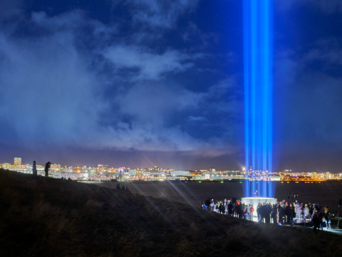 Imagine Peace Tower in Viðey island