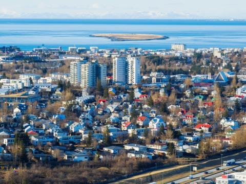 Loftmynd af einu af hverfum borgarinnar