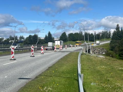 paved street, construction work