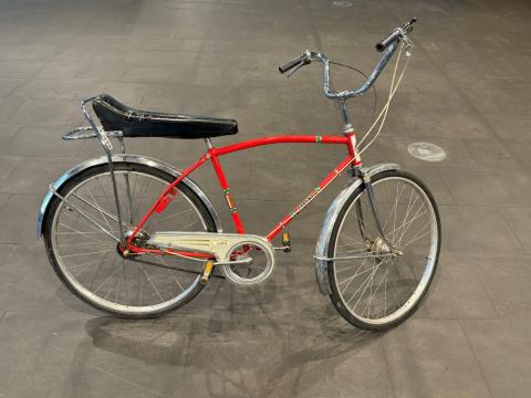 Beautiful old, red bicycle.