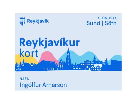 A graphic showing the digital Reykjavík Card.
