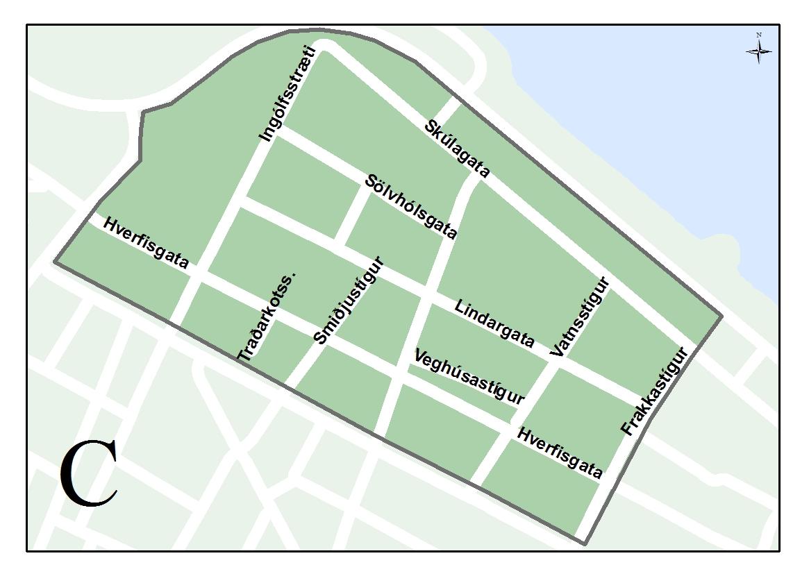 Overview map of Resident Parking Permit Zones C