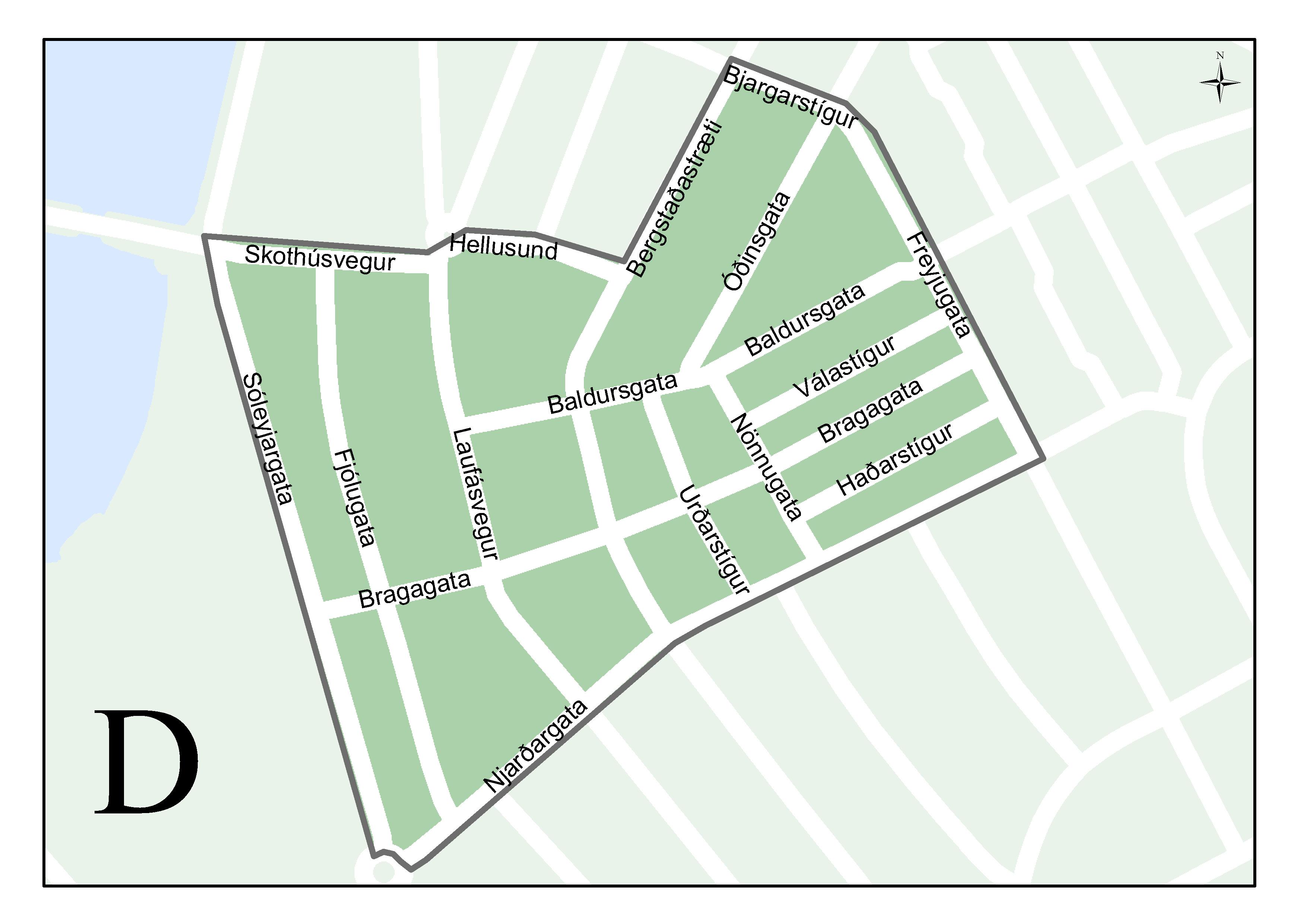 Overview map of Resident Parking Permit Zones D