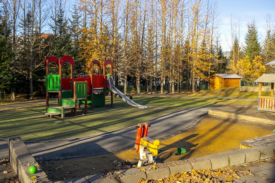 Playground equipment on Reynisholt's grounds.