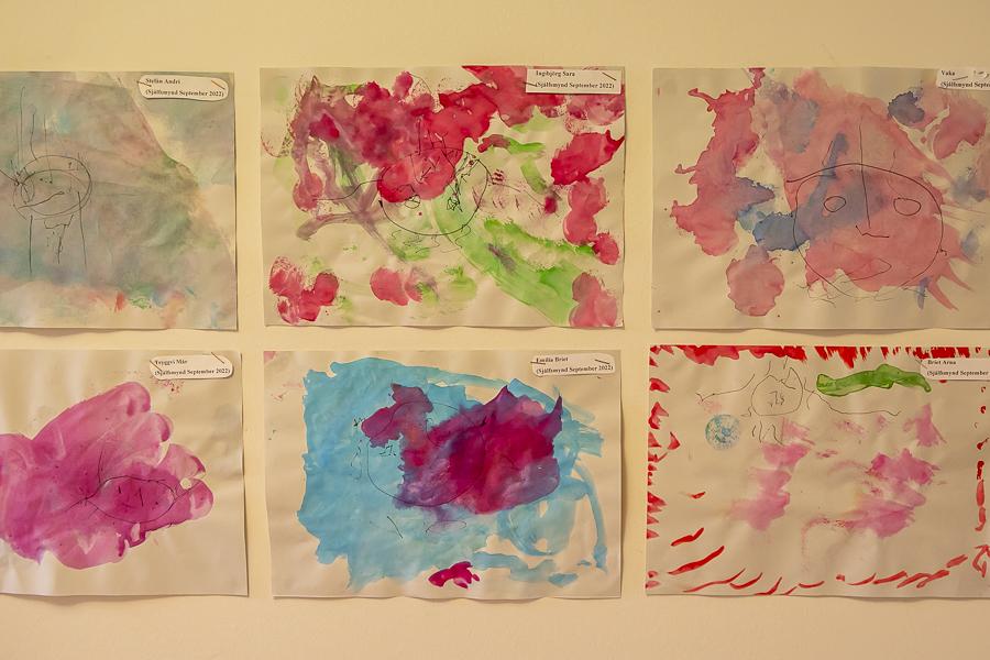 Artwork displayed on the wall inside Reynisholt.