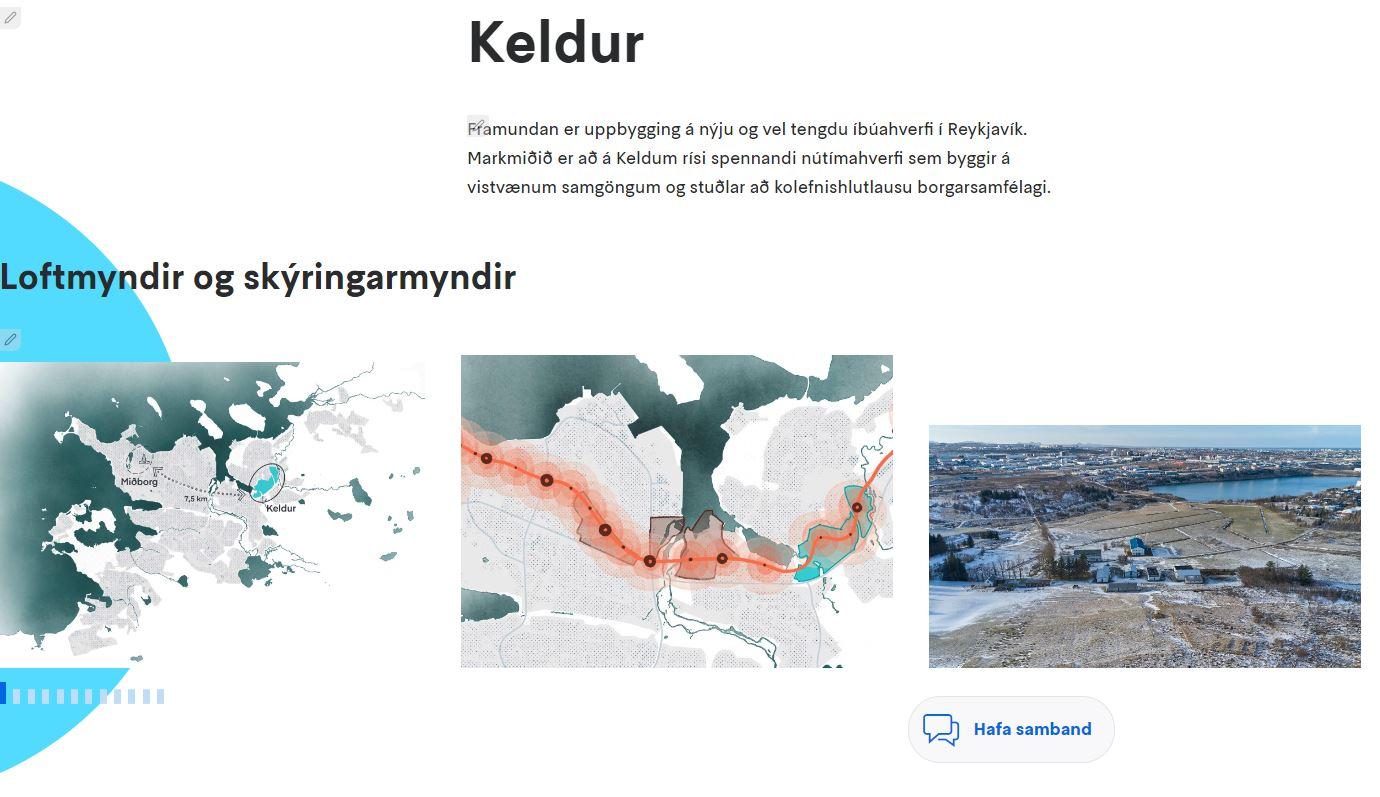 Skjáskot af upplýsingasíðu verkefnisins á reykjavik.is.