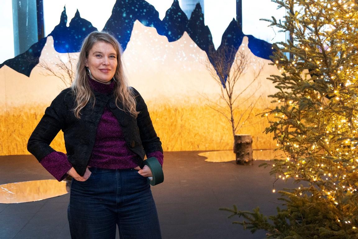Kristín María Steinþórsdóttir, upplifunarhönnuður sá um hönnun á jólaskóginum í fjallasal í ár