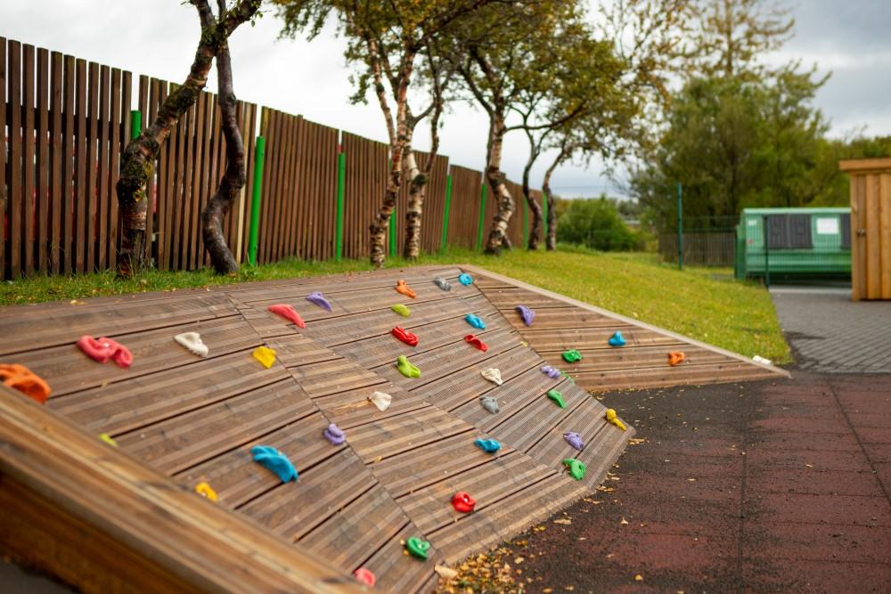Climbing area on Vesturborg's grounds.