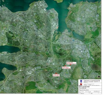 Kort af Reykjavík