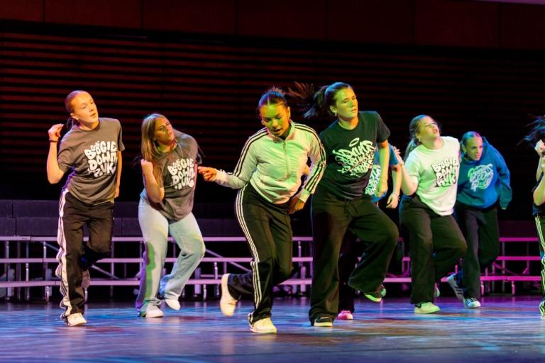 Brynja Péturs Dance performs on stage at Harpa