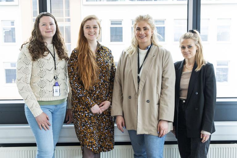 Auður Sesselja Gylfadóttir, Laufey Dóra Áskelsdóttir, Auður Guðmundsdóttir and Kristín Sigurðarsóttir work on innovation in welfare technology.