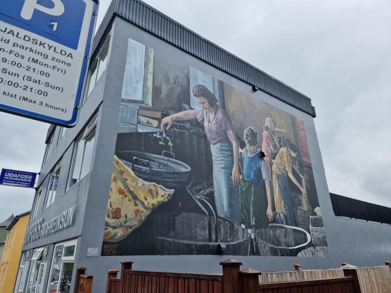 The Laundromat mural, at Vitastígur.