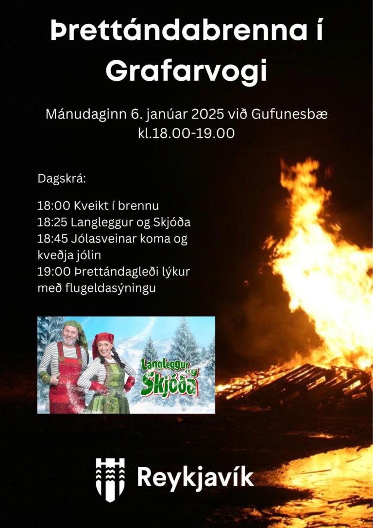 Twelfth Night bonfire in Grafarvogur