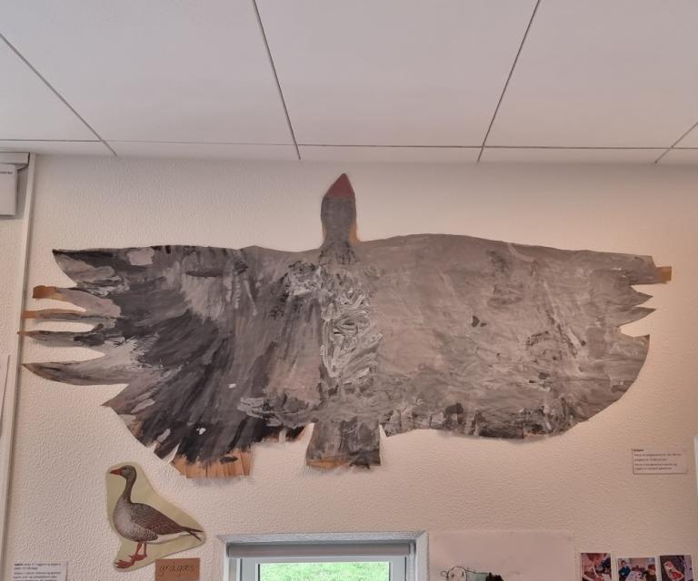 Listaverk barna í Fífuborg.