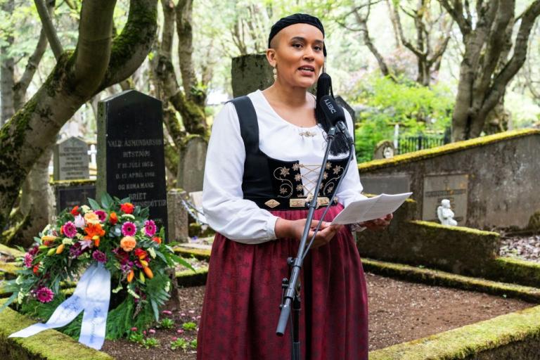 President of City Council Sanna Magdalena Mörtudóttir delivered a speech at the ceremony.