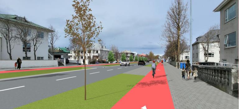 An illustration of the redesigned street.