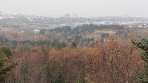 Gosmóða yfir Reykjavík frá fyrra eldgosi
