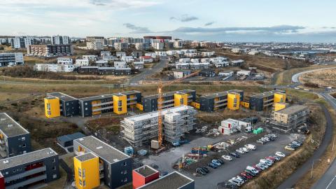Íbúðir í byggingu í Grafarholti.