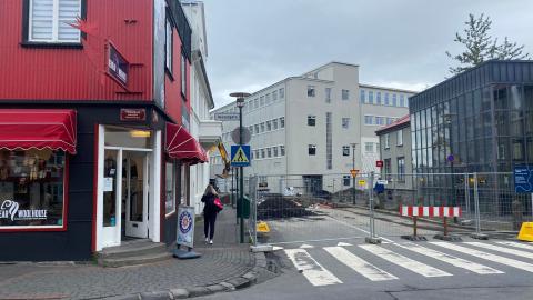 Framkvæmdasvæði við Tryggvagötu.