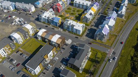 Loftmynd af hluta Bryggjuhverfis.