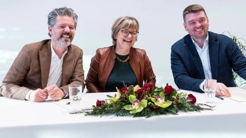 Dagur B. Eggertsson borgarstjóri, Guðrún Hrefna Guðmundsdóttir skólameistari FB og Ásmundur Einar Daðason mennta- og barnamálaráðherra.