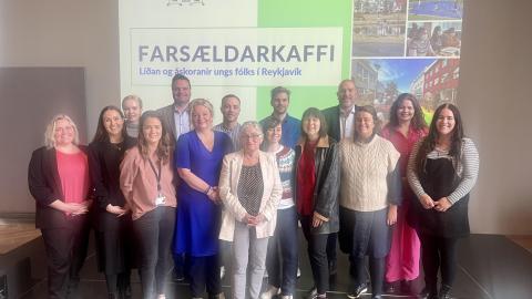 Fulltrúar skóla- og frístundaráðs, velferðarráðs og frummælendur á Farsældarkaffi.
