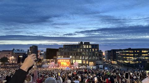 Tónaflóð á Menningarnótt, séð frá Arnarhóli