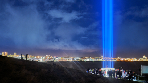 Imagine Peace Tower in Viðey island