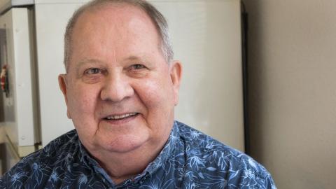 Close-up of Pálmi Karlsson, a participant in a pilot project for remote monitoring of heart failure symptoms.  