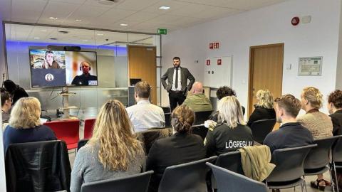 Ásmundur Einar Daðason, Minister of Education and Children's Affairs, addresses the task force at its first meeting today