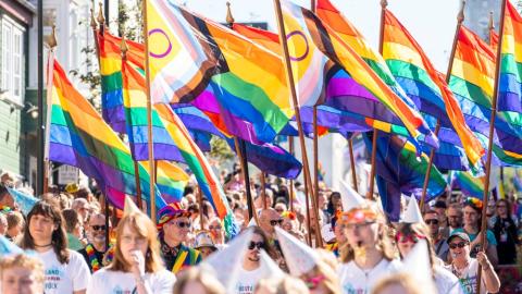 Participants in Reykjavík Pride parade