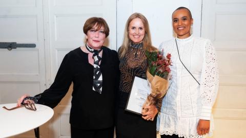 At the Munda Art Prize presentation from left: Ólöf Kristín Sigurðardóttir, museum director, Anna Júlía Friðbjörnsdóttir, artist and Sanna Magdalena Mörtudóttir, president of City Council.