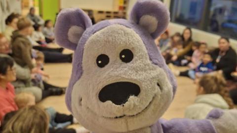 The large Blær plush toy.