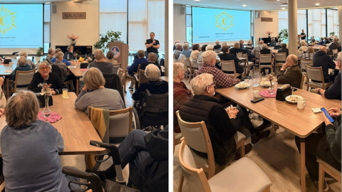 A composite photo of people attending an education session at Sléttan